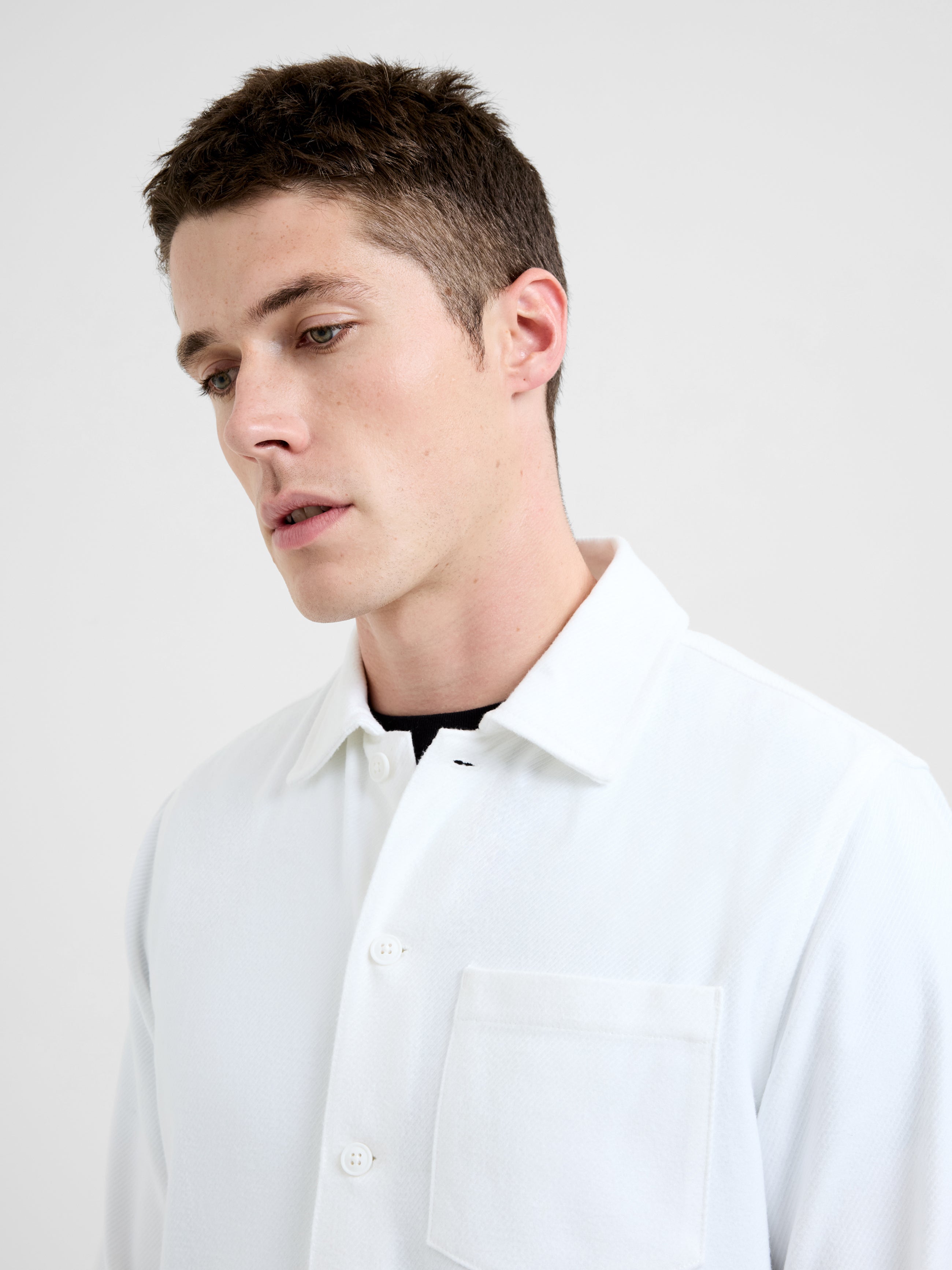 Viscose Blend Twill Long Sleeve Shirt