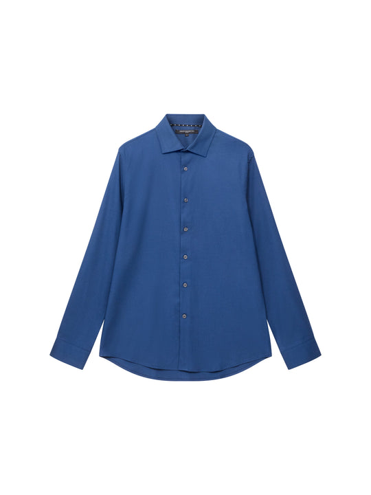Slim Fit Wool Blend Long Sleeve Shirt