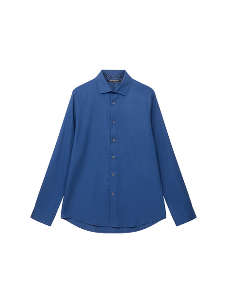 Slim Fit Wool Blend Long Sleeve Shirt