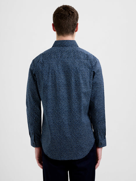 Long Sleeve Regular Fit Micro Flower Print Shirt
