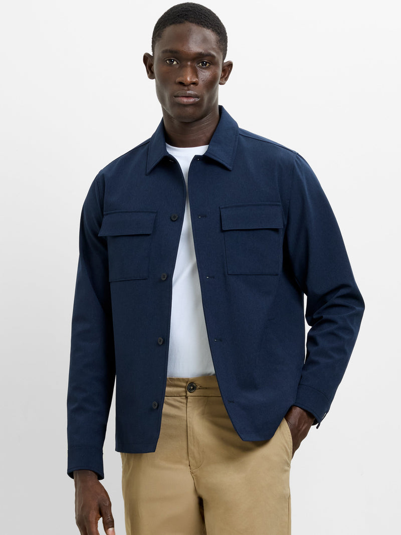 Button-Through Flap Chest Pocket Jacket