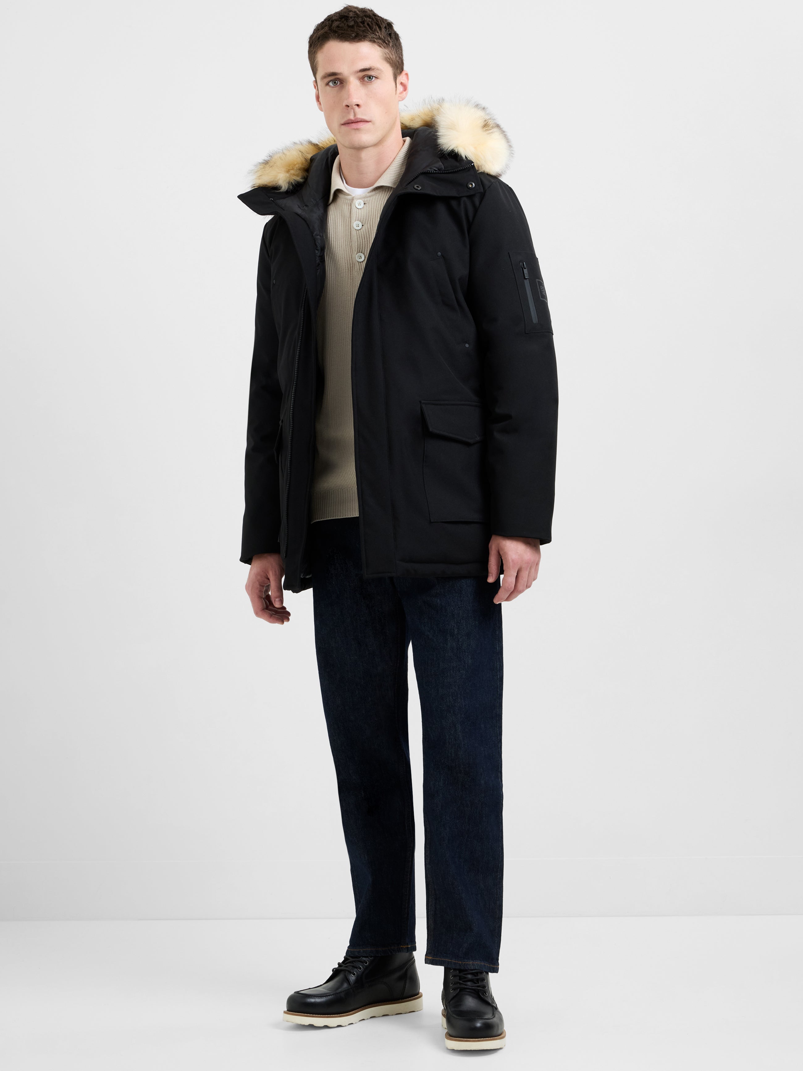 Padded Faux Fur Hooded Parka Coat