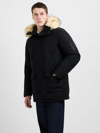 Padded Faux Fur Hooded Parka Coat