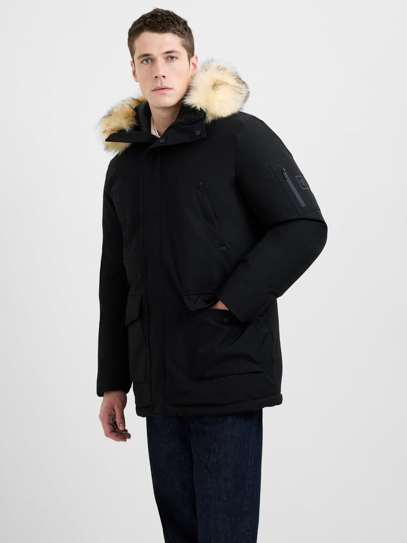 Padded Faux Fur Hooded Parka Coat