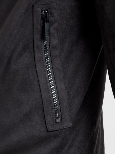 Faux Suede Bomber Jacket