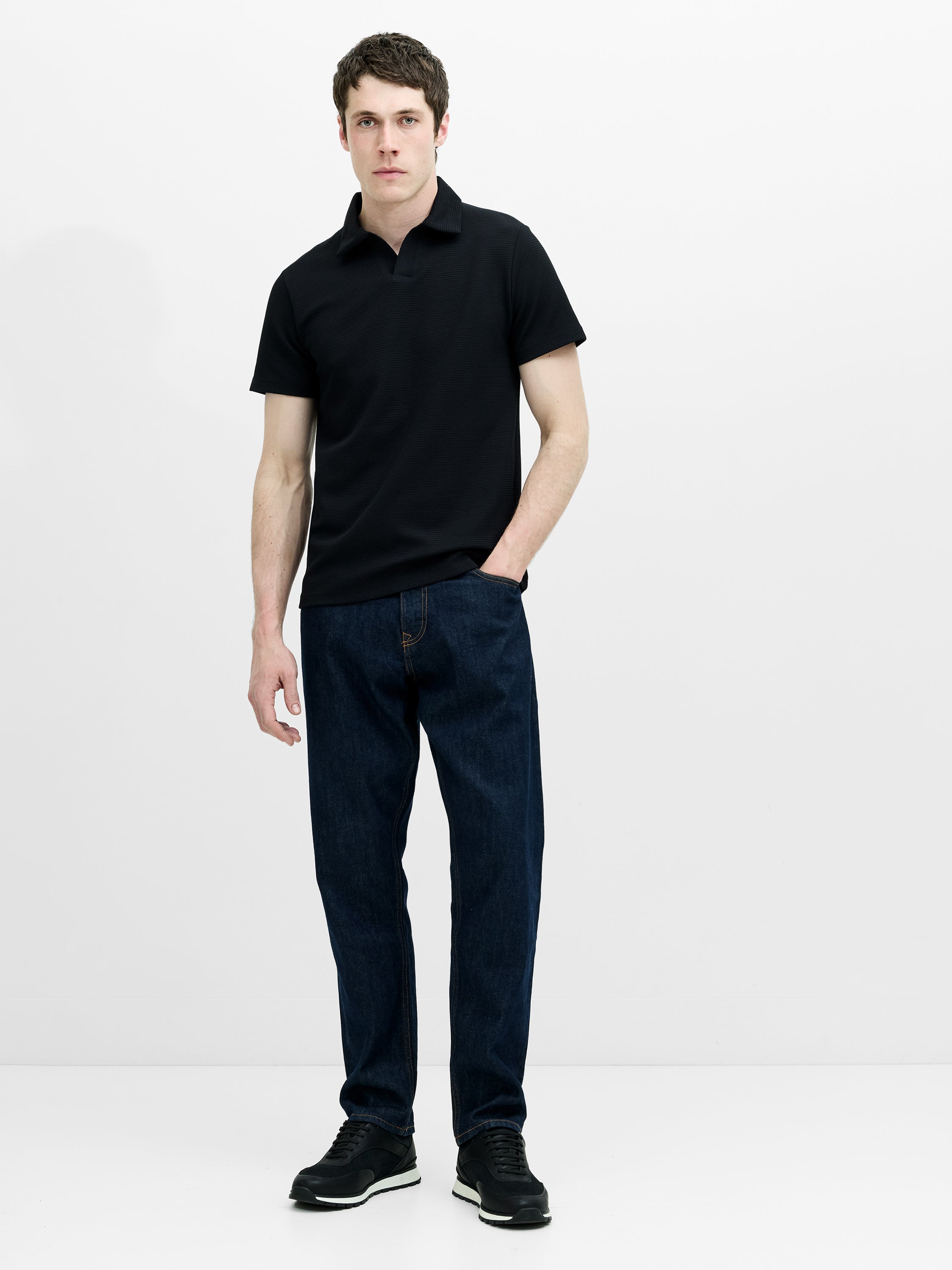 Short Sleeve Pointelle Knit Trophy Polo Shirt