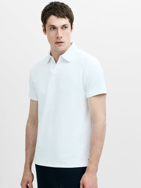 Short Sleeve Pointelle Knit Trophy Polo Shirt