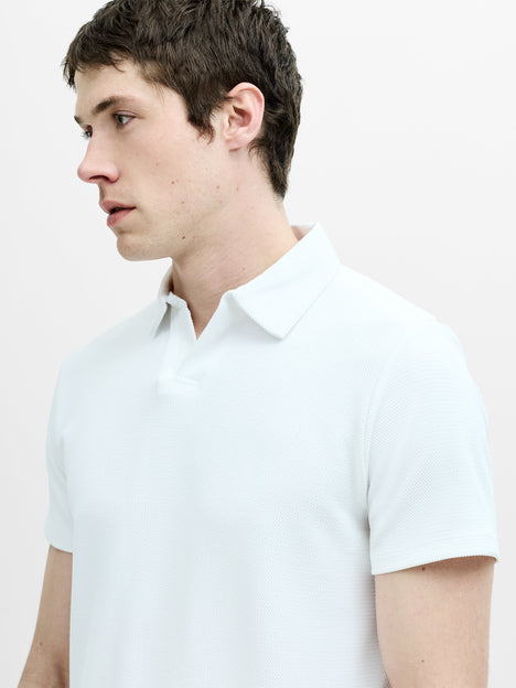 Short Sleeve Pointelle Knit Trophy Polo Shirt