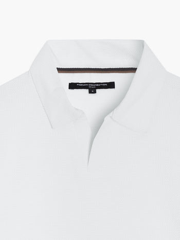 Short Sleeve Pointelle Knit Trophy Polo Shirt