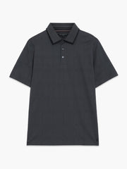 Short Sleeve Box Texture Dark Grey Polo Shirt