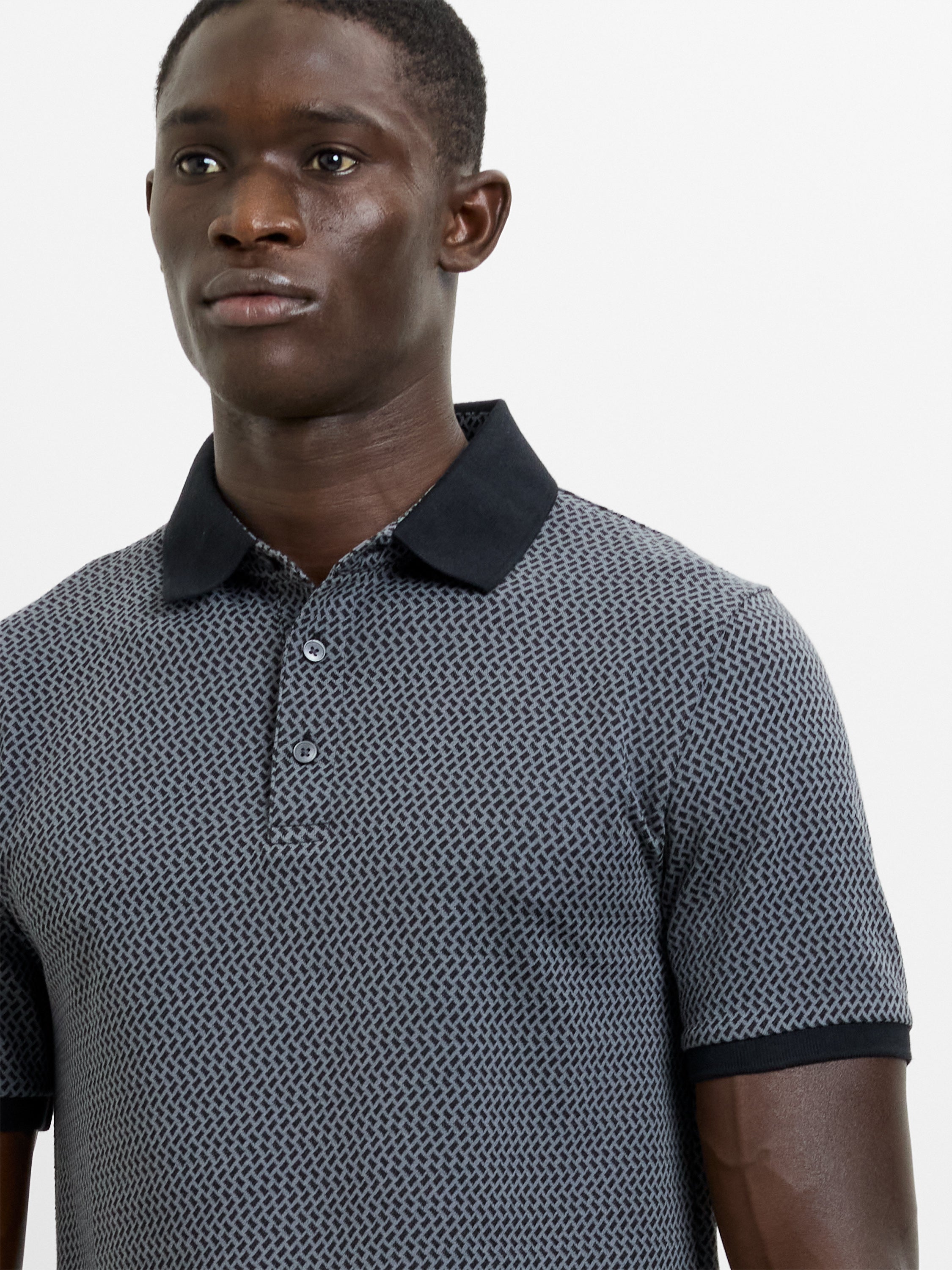 Short Sleeve Geo Polo Shirt