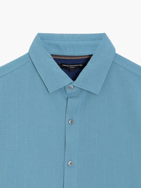 Short Sleeve Vertical Knit Polo Shirt