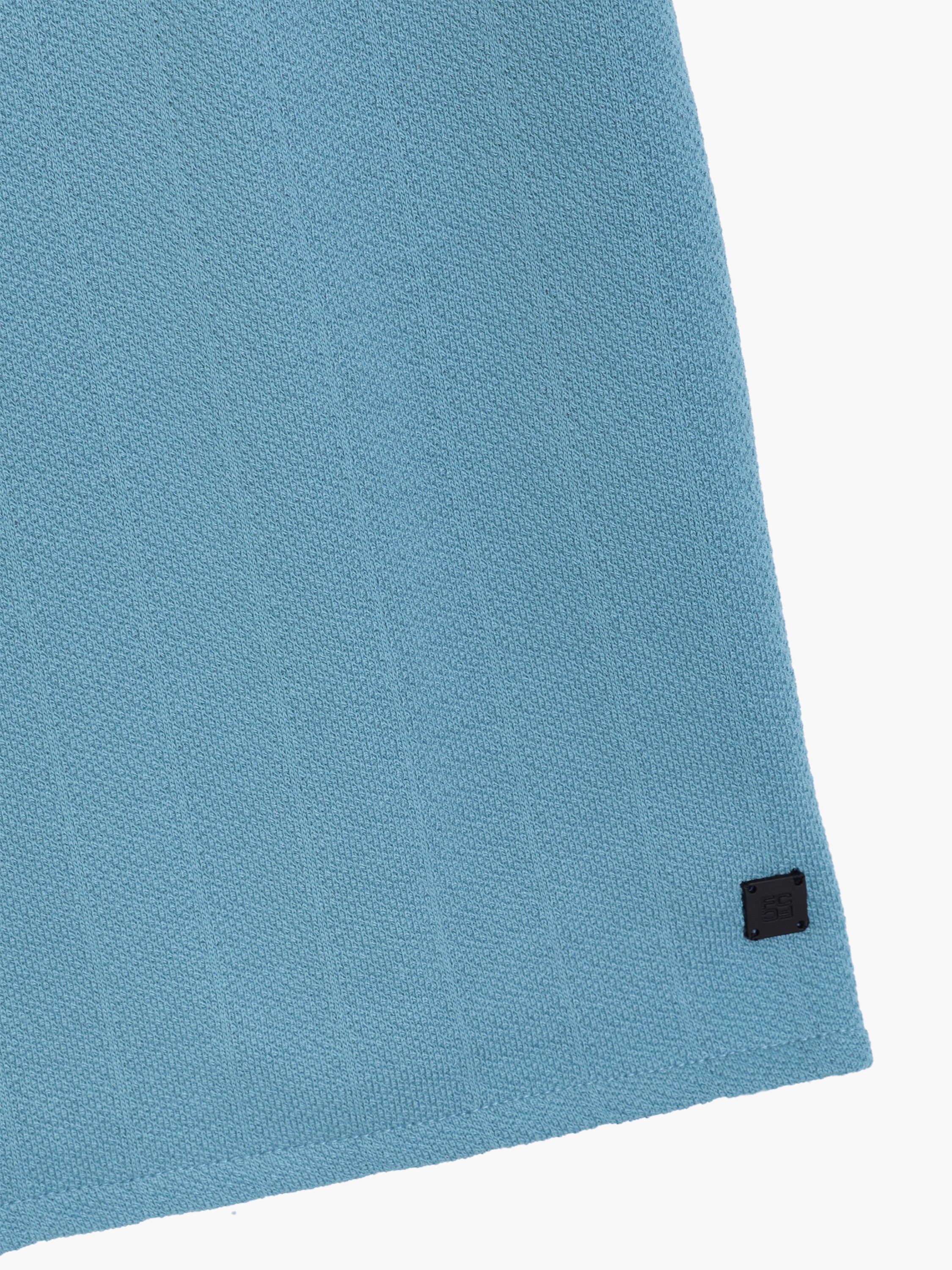 Short Sleeve Vertical Knit Polo Shirt