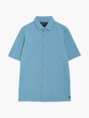 Short Sleeve Vertical Knit Polo Shirt