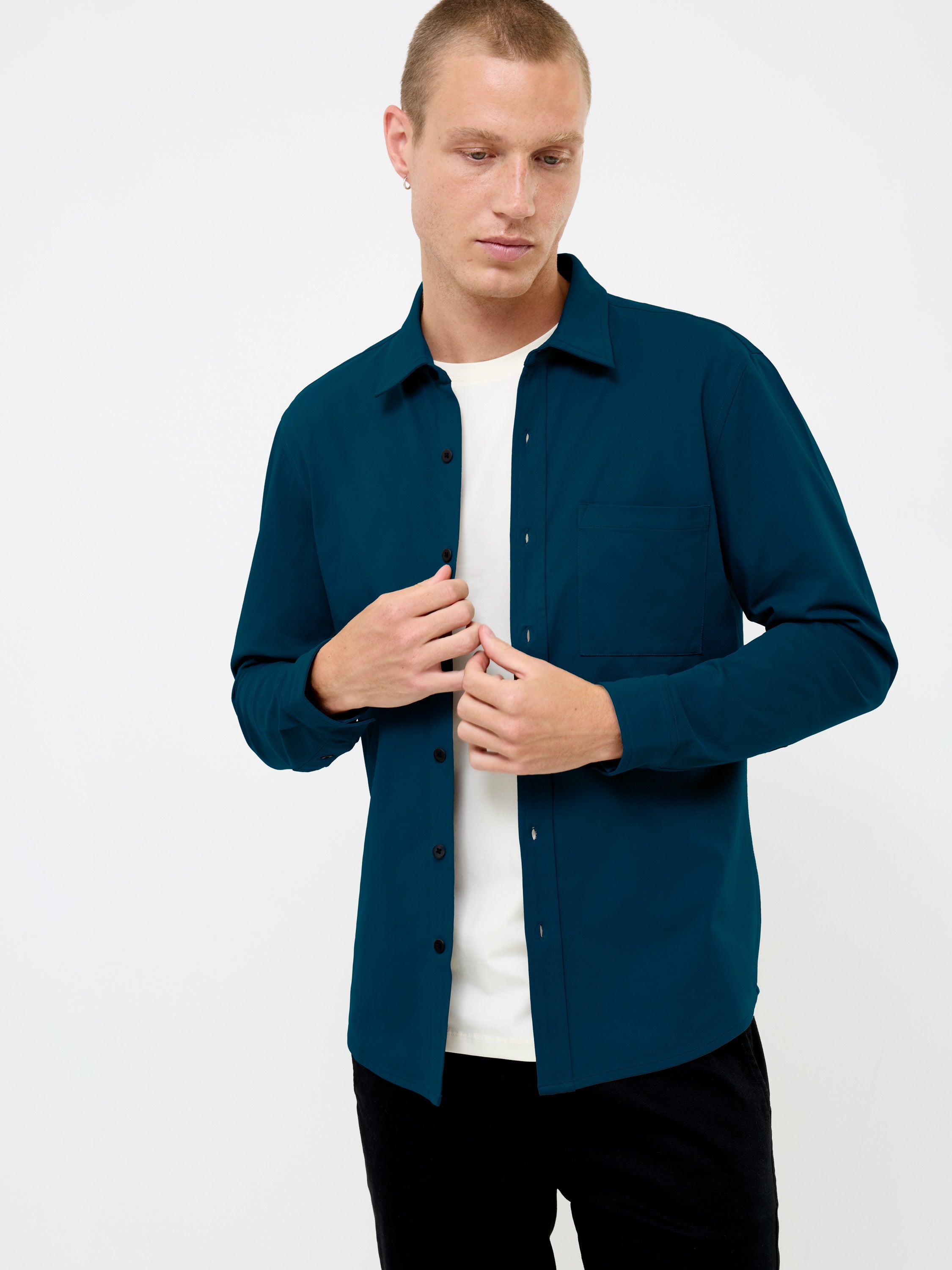 Long Sleeve Soft Jersey Pocket Shirt