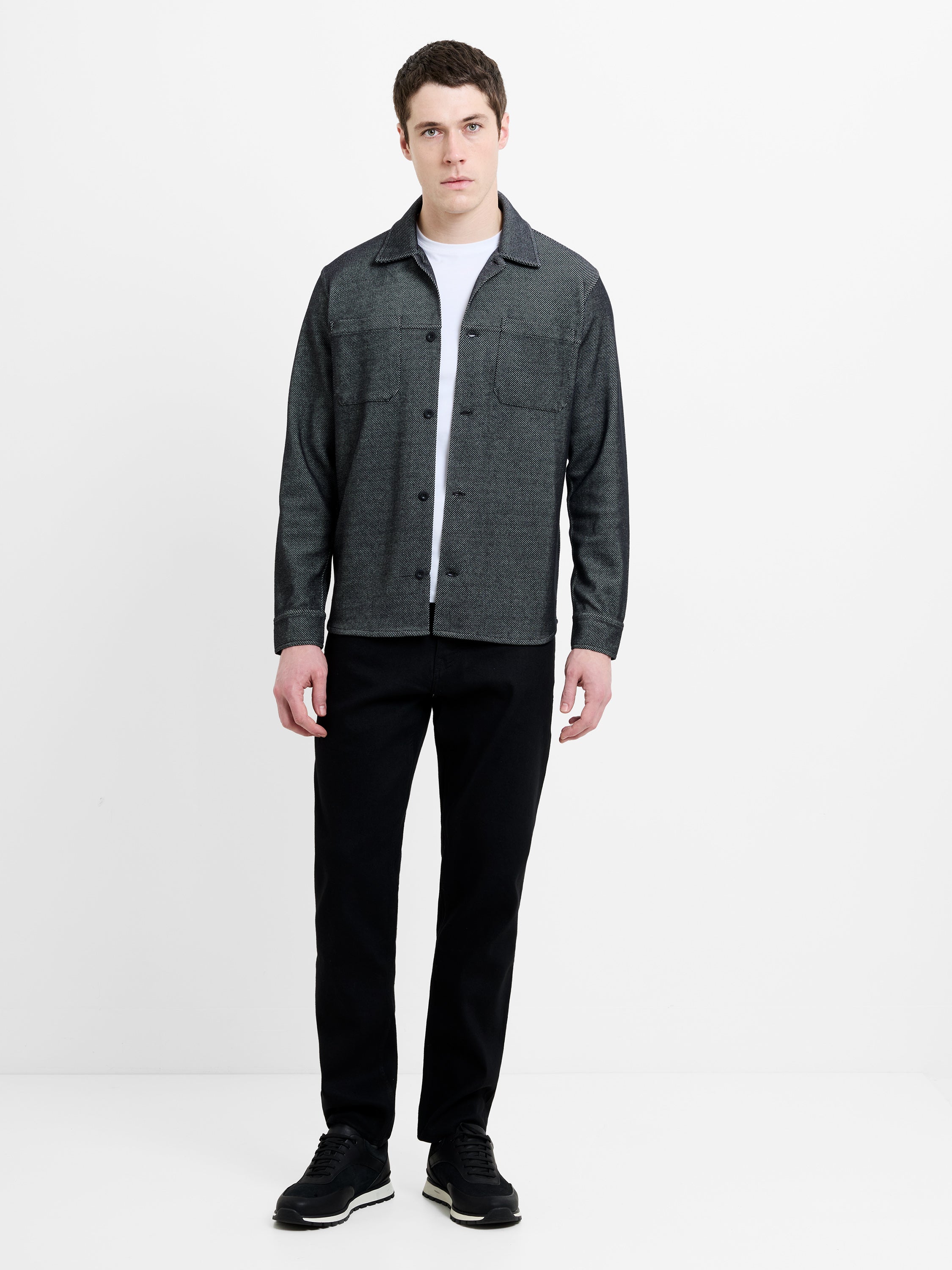 Long Sleeve Diagonal Stripe Jersey Shirt