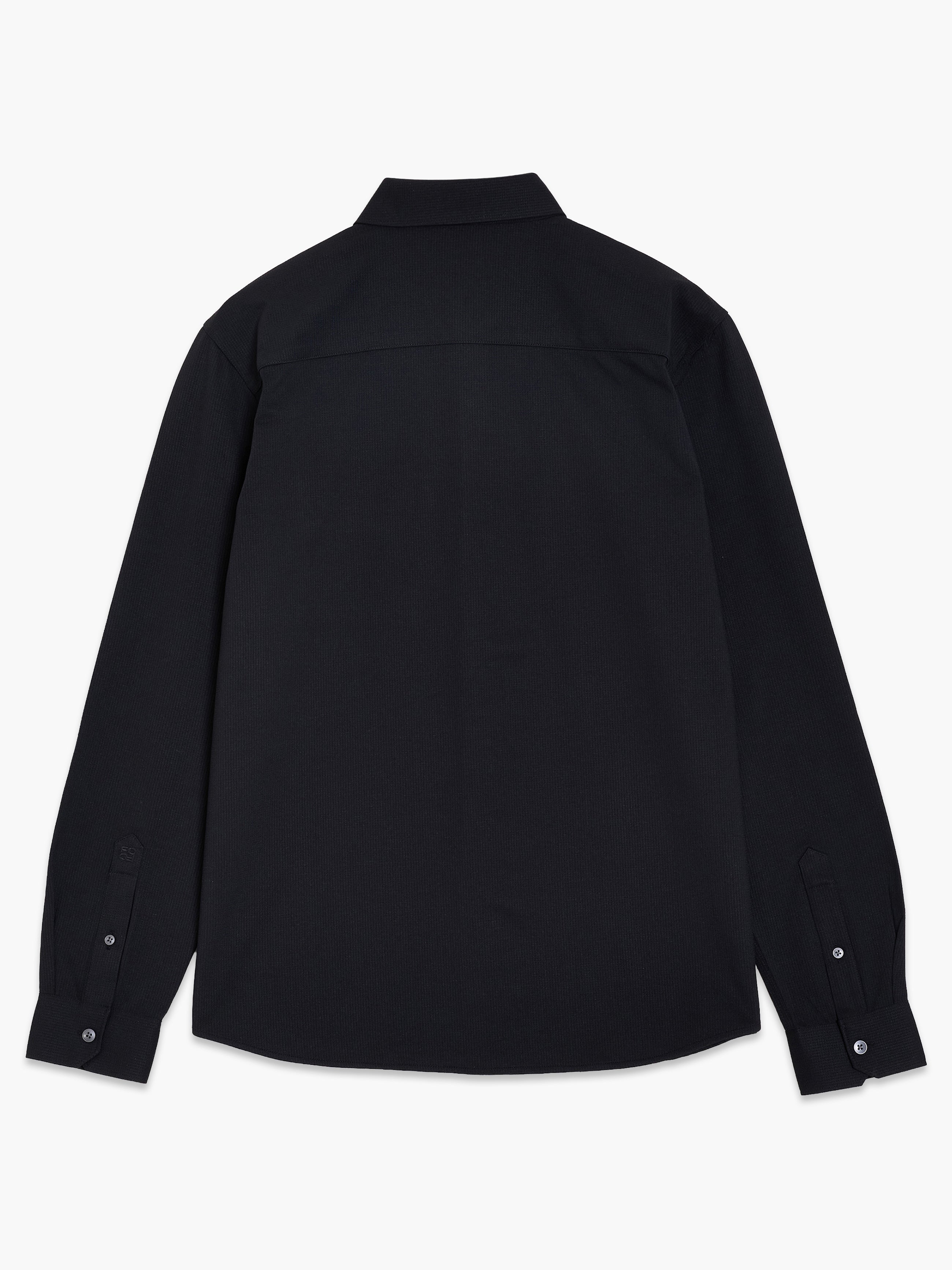 Long Sleeve Soft Box Textured Pocket Shirt