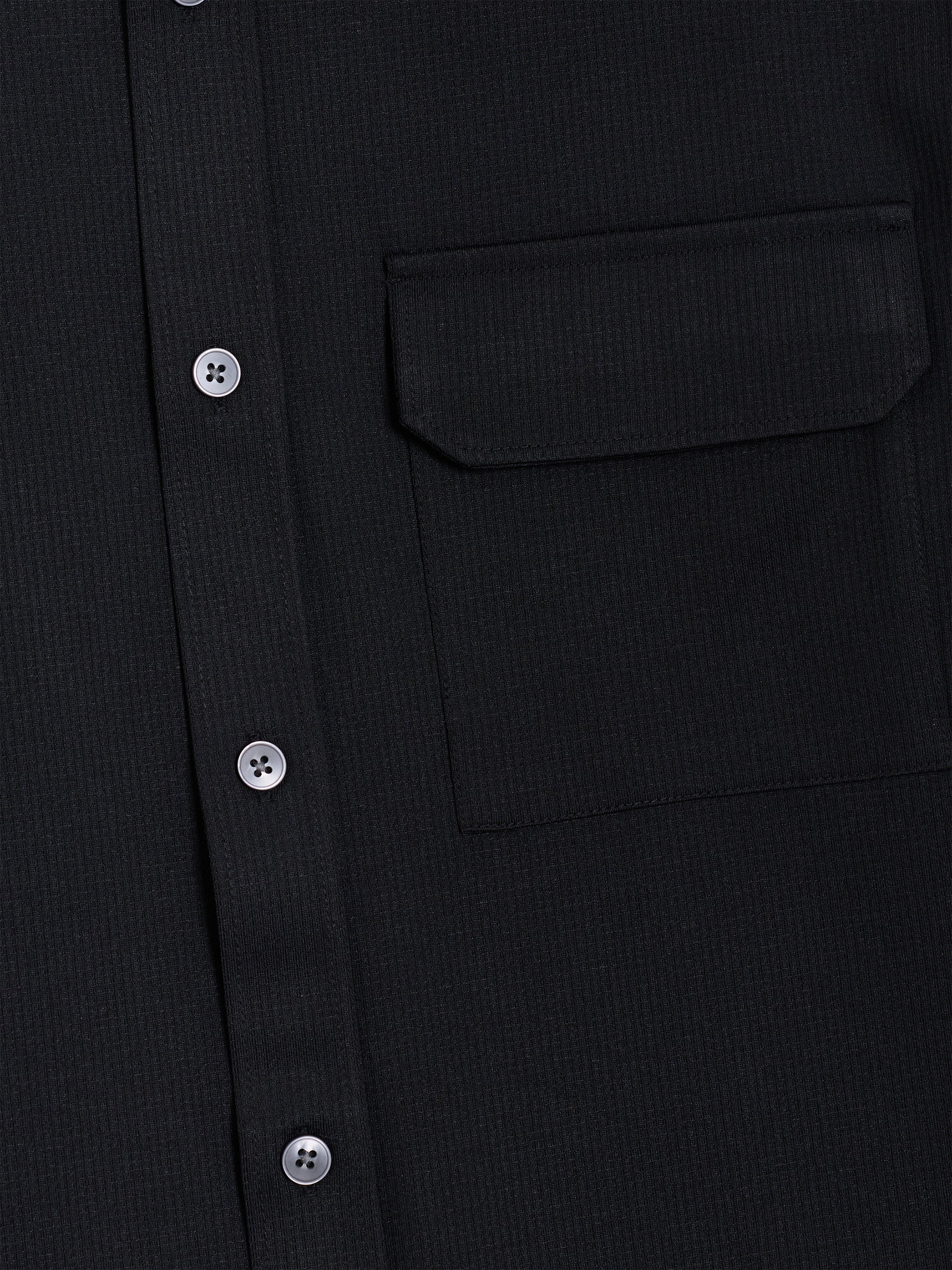 Long Sleeve Soft Box Textured Pocket Shirt