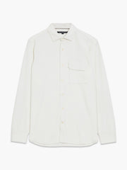 Long Sleeve Soft Jersey Chest Pocket Off-White Shirt