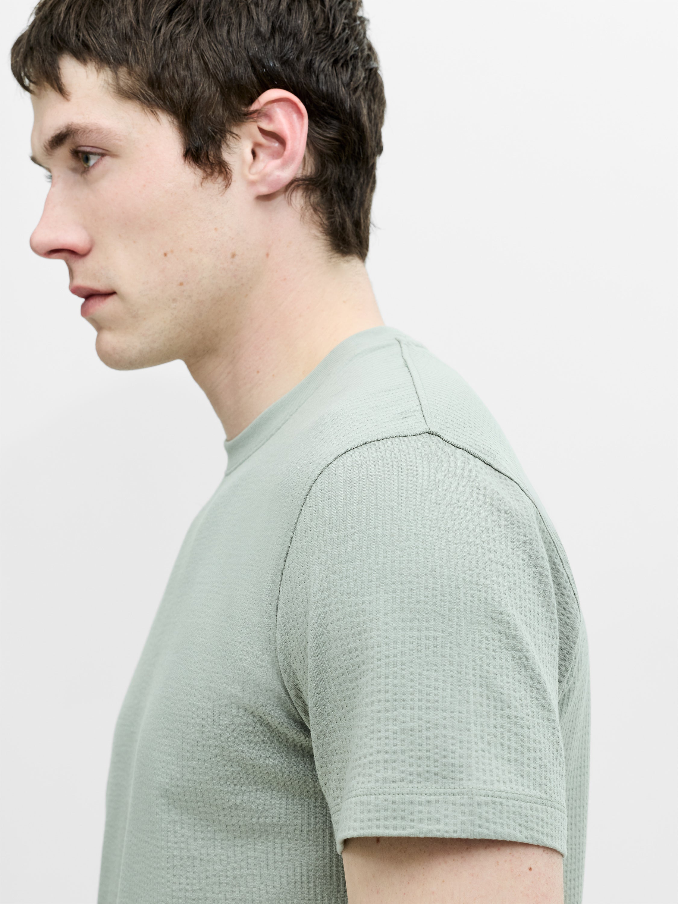 Short Sleeve Micro Seersucker Stripe T-Shirt