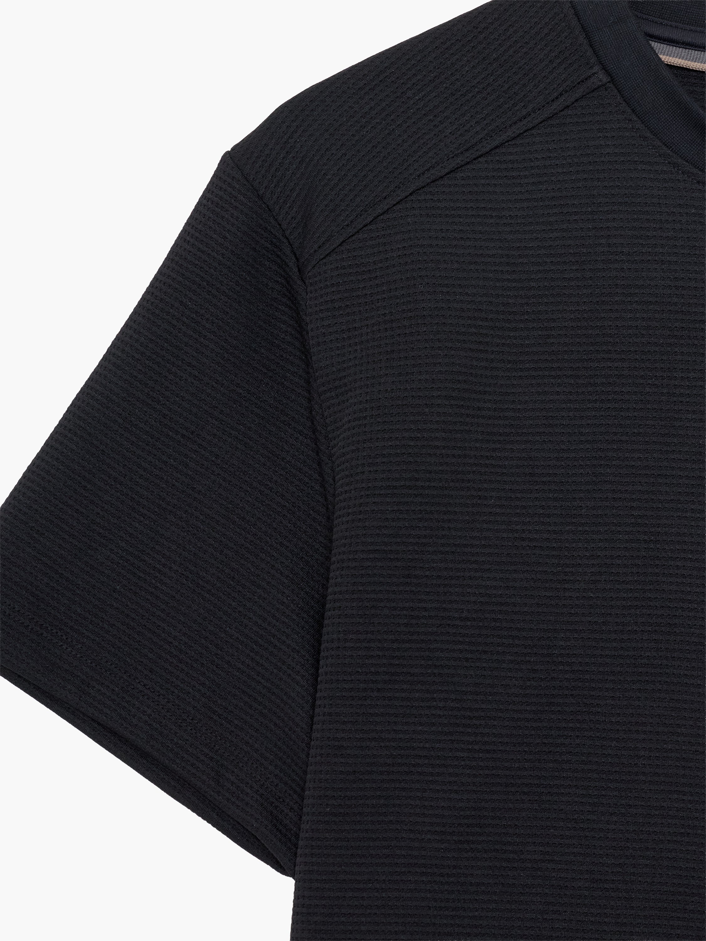 Short Sleeve Black Waffle Jersey T-Shirt