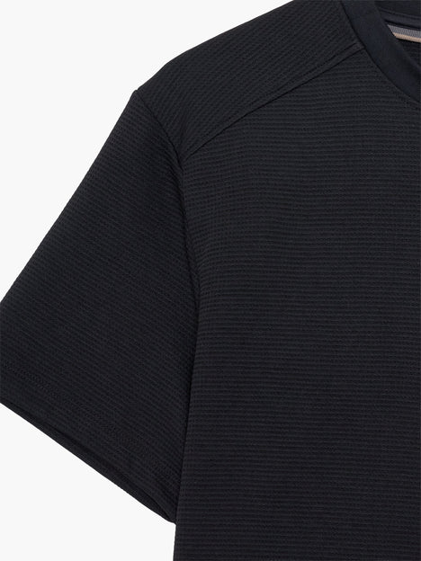 Short Sleeve Black Waffle Jersey T-Shirt