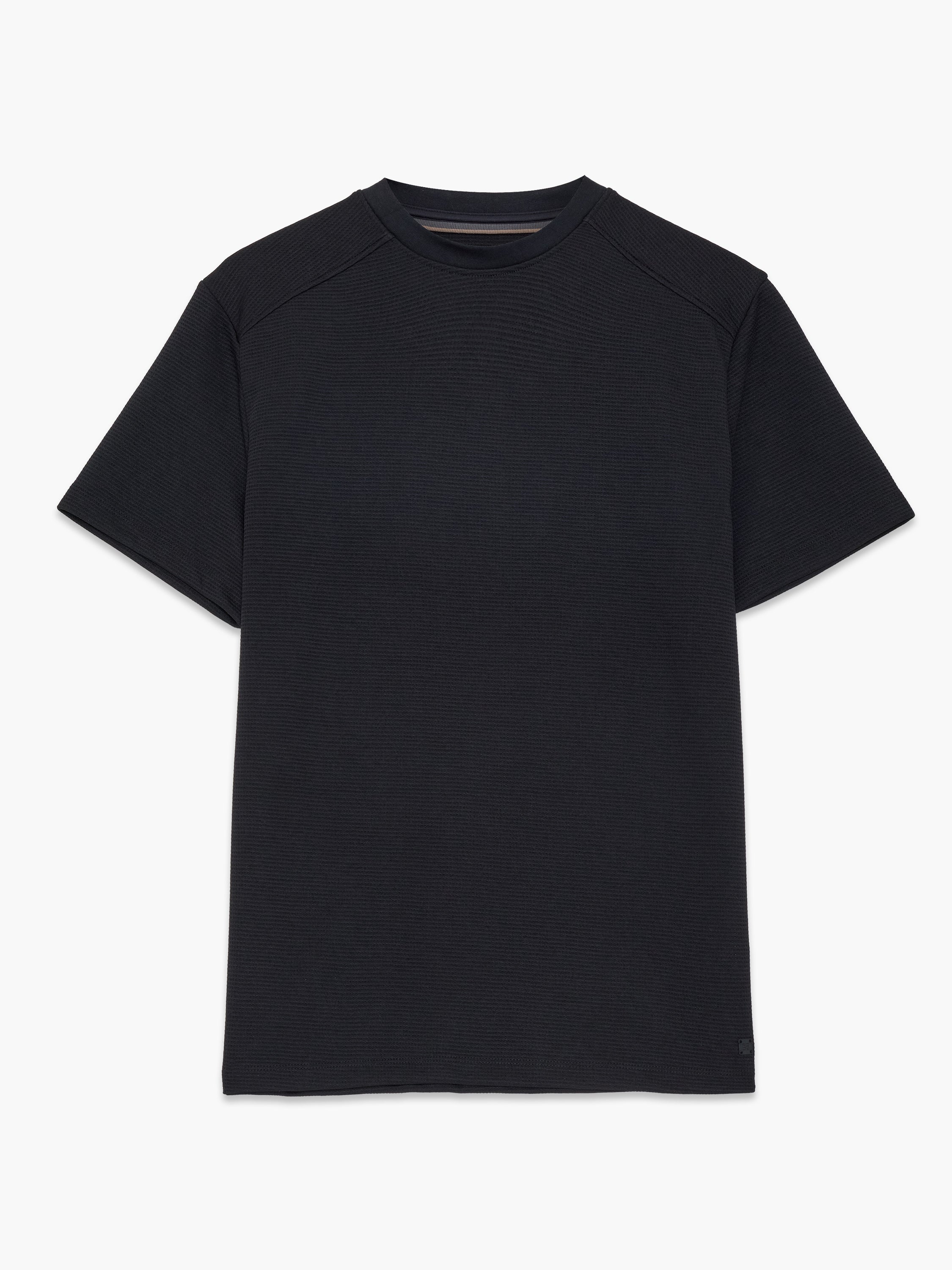 Short Sleeve Black Waffle Jersey T-Shirt