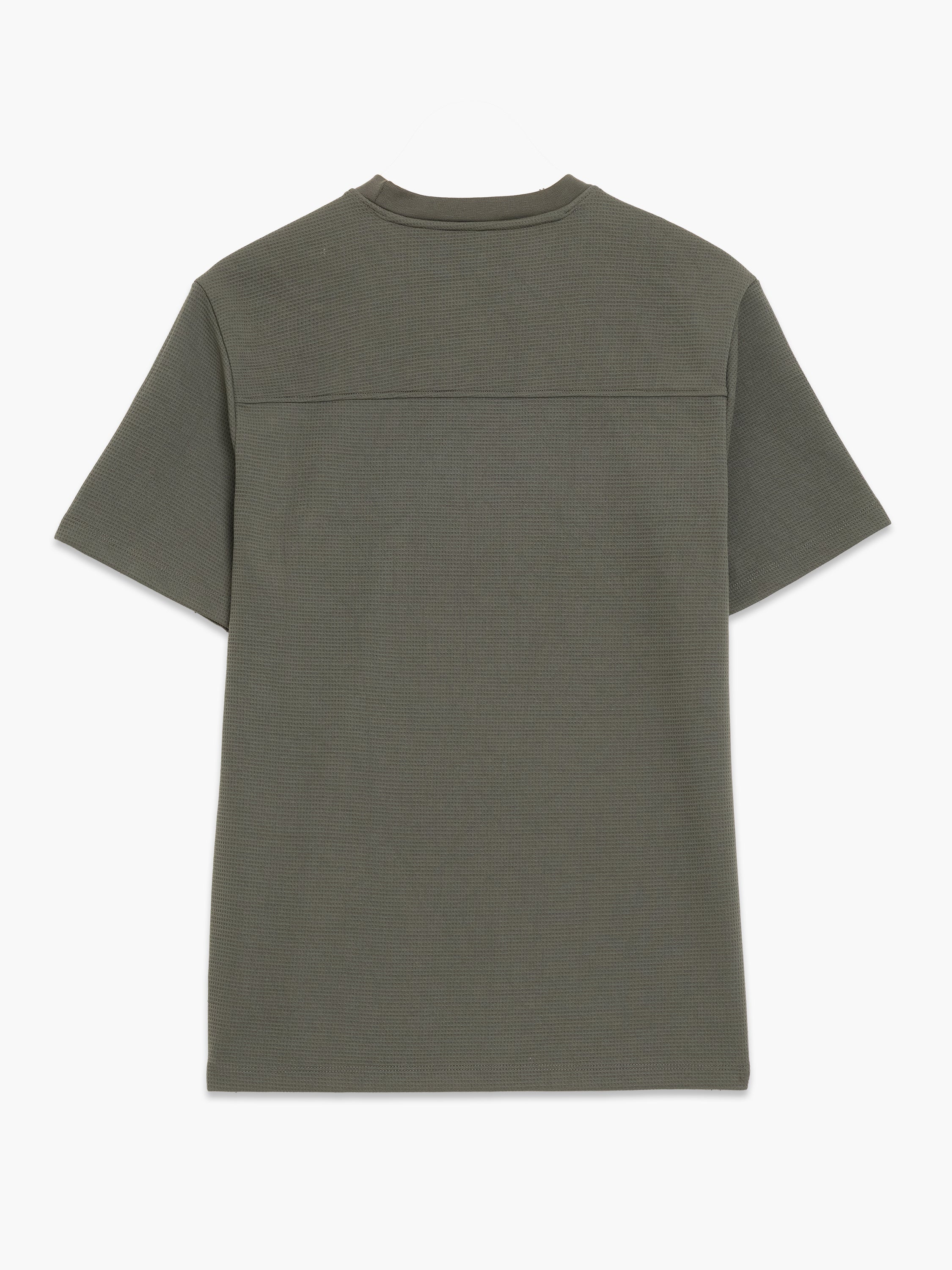 Short Sleeve Khaki Green Waffle Jersey T-Shirt