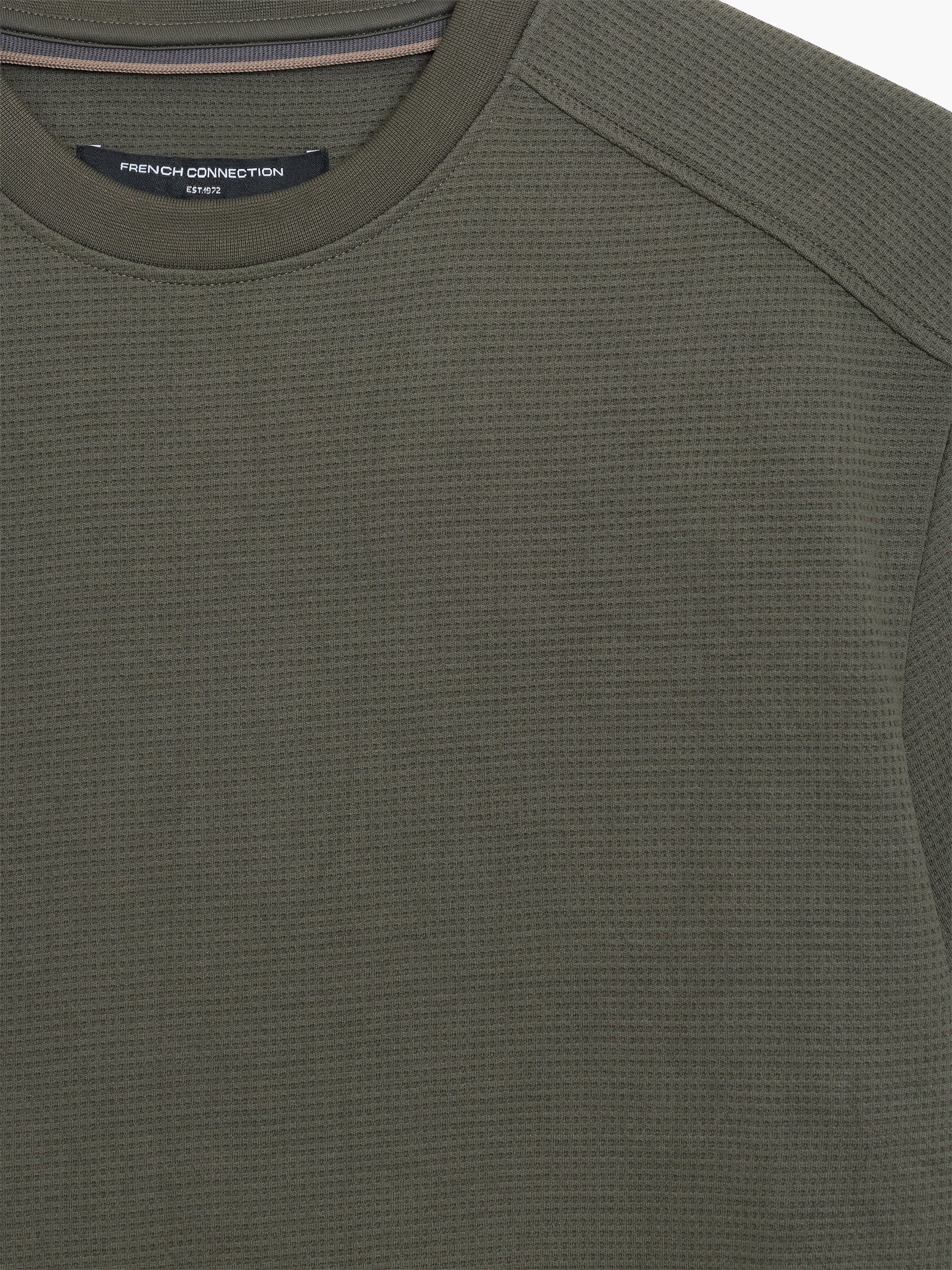 Short Sleeve Khaki Green Waffle Jersey T-Shirt