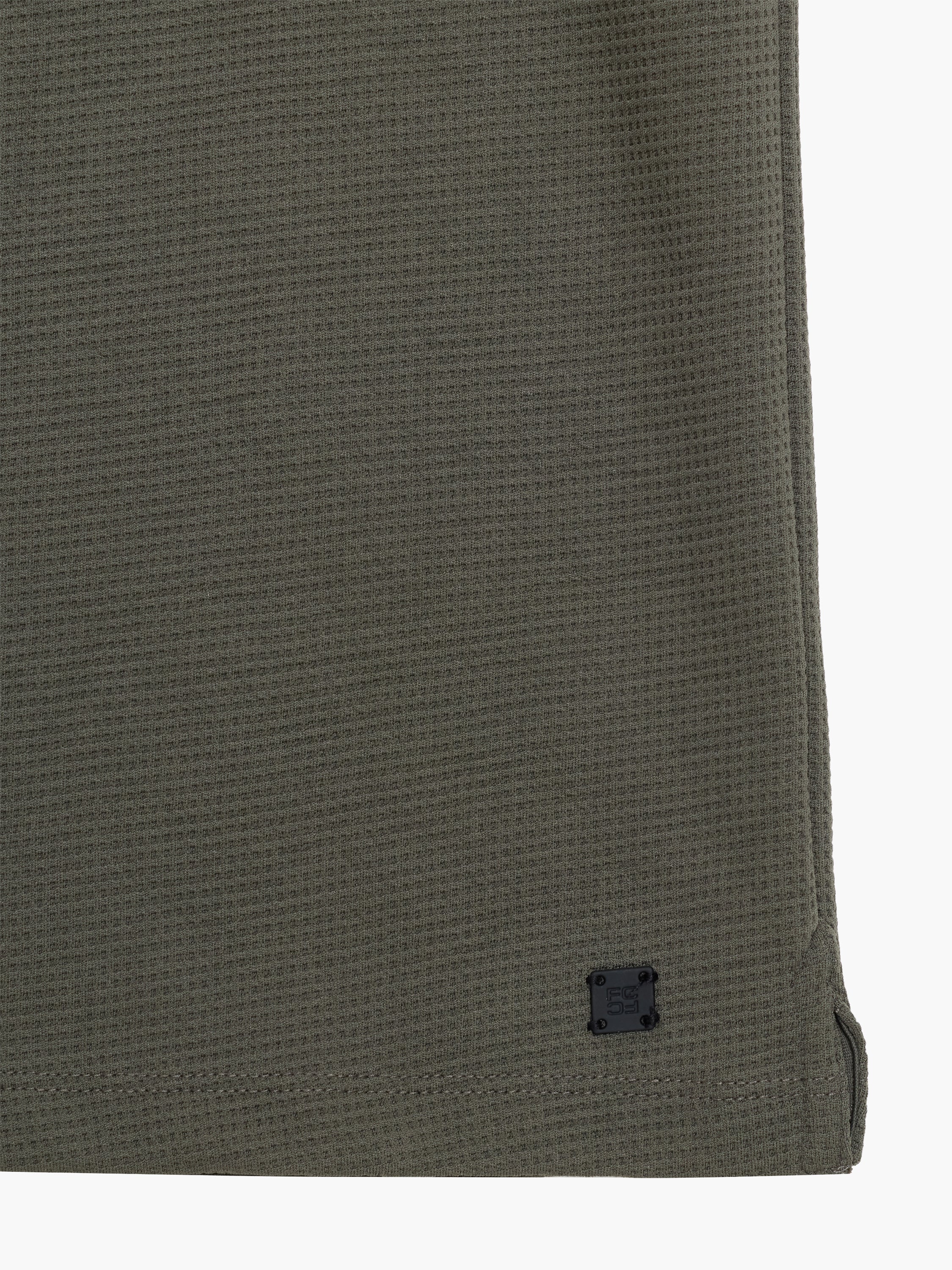 Short Sleeve Khaki Green Waffle Jersey T-Shirt