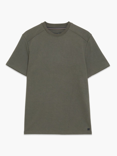 Short Sleeve Khaki Green Waffle Jersey T-Shirt