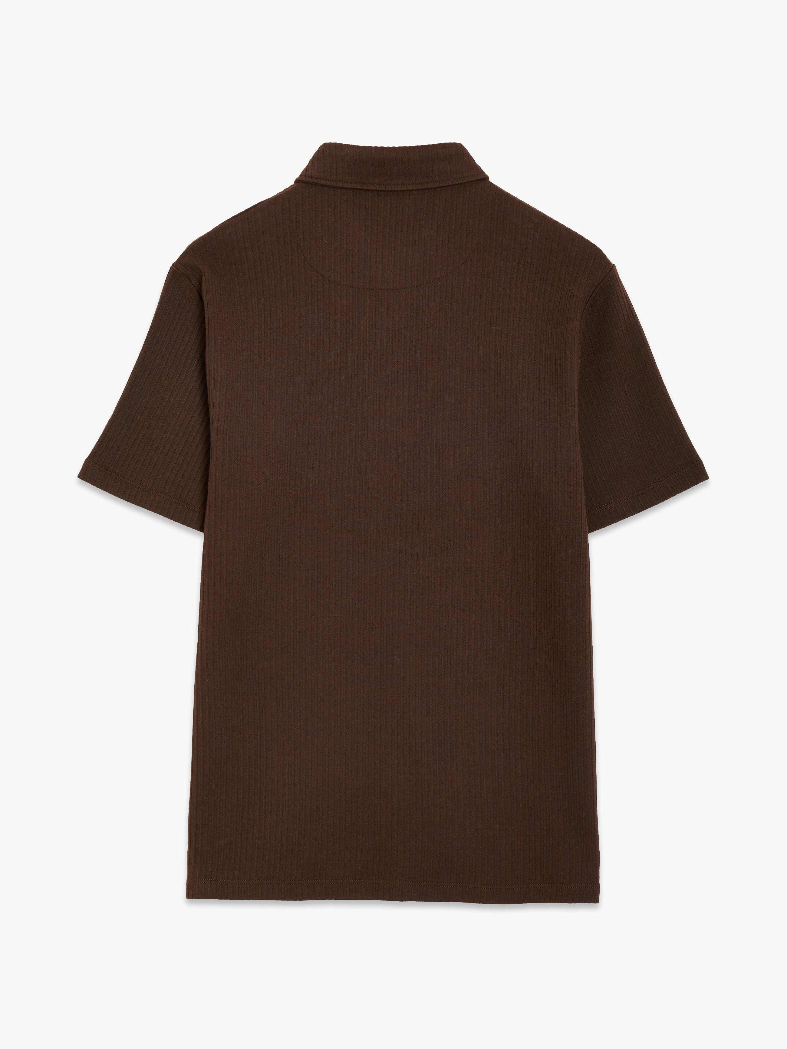 Short Sleeve Vertical Stripe Jacquard Trophy Shirt