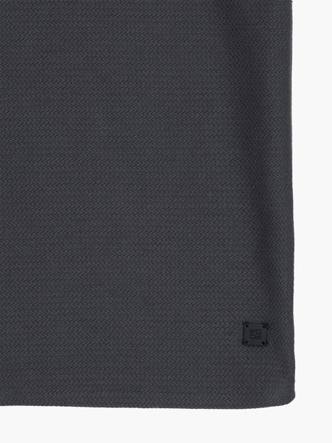 Short Sleeve Button Down Dark Grey Knit Shirt