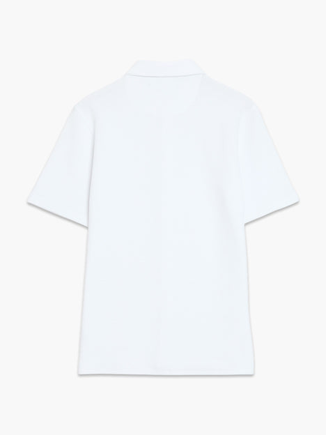 Short Sleeve Textured Button-Through White Shirt