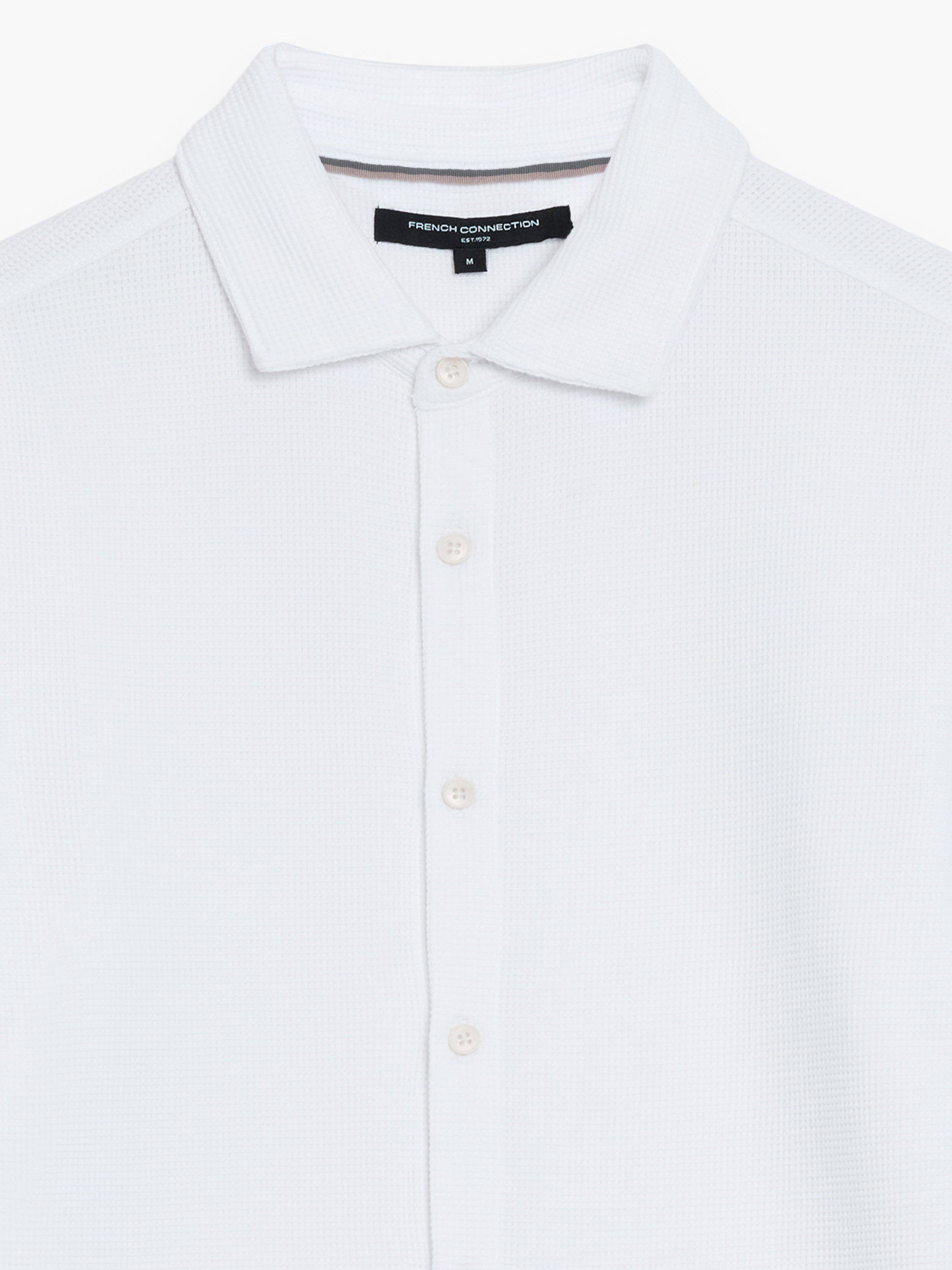 Short Sleeve Textured Button-Through White Shirt