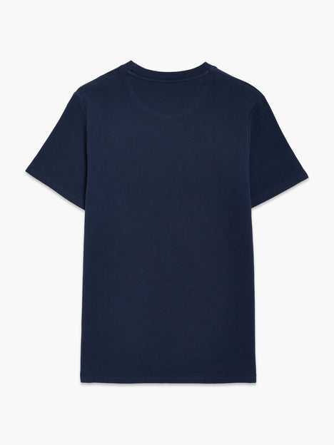 Short Sleeve Ottoman Texture Dark Blue T-Shirt