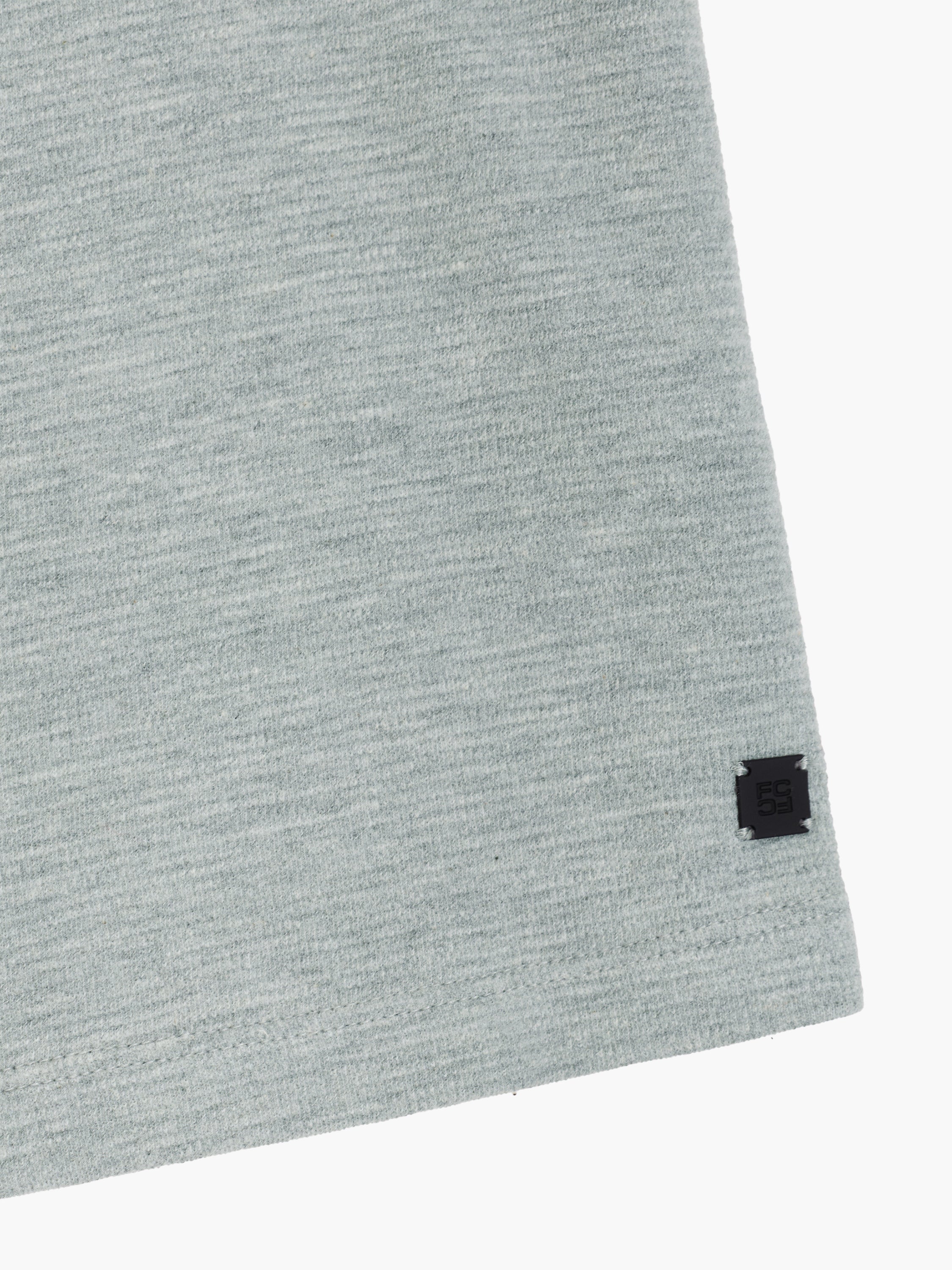 Short Sleeve Ottoman Collar Light Grey T-Shirt