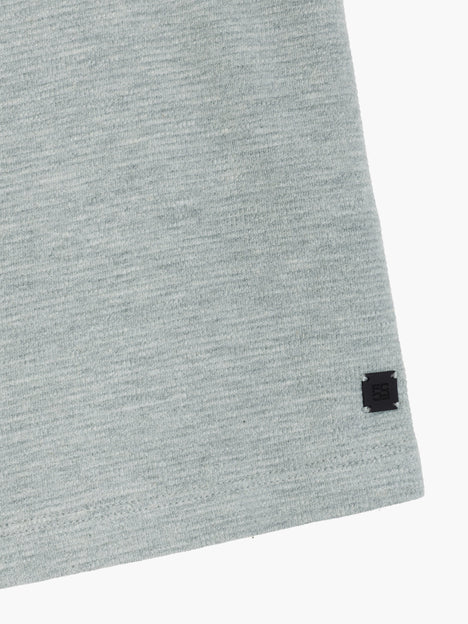 Short Sleeve Ottoman Collar Light Grey T-Shirt