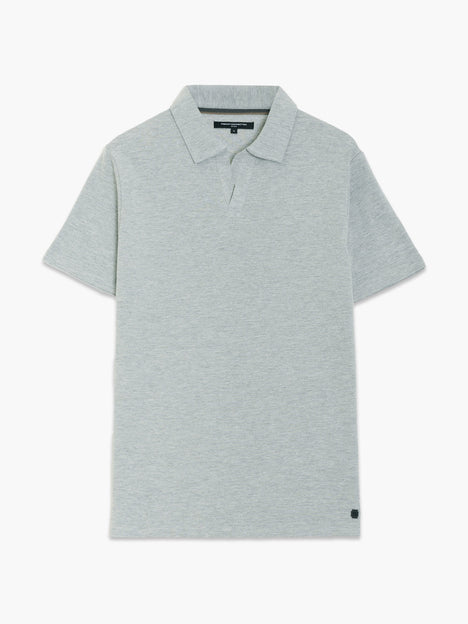 Short Sleeve Ottoman Collar Light Grey T-Shirt