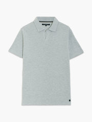 Short Sleeve Ottoman Collar Light Grey T-Shirt