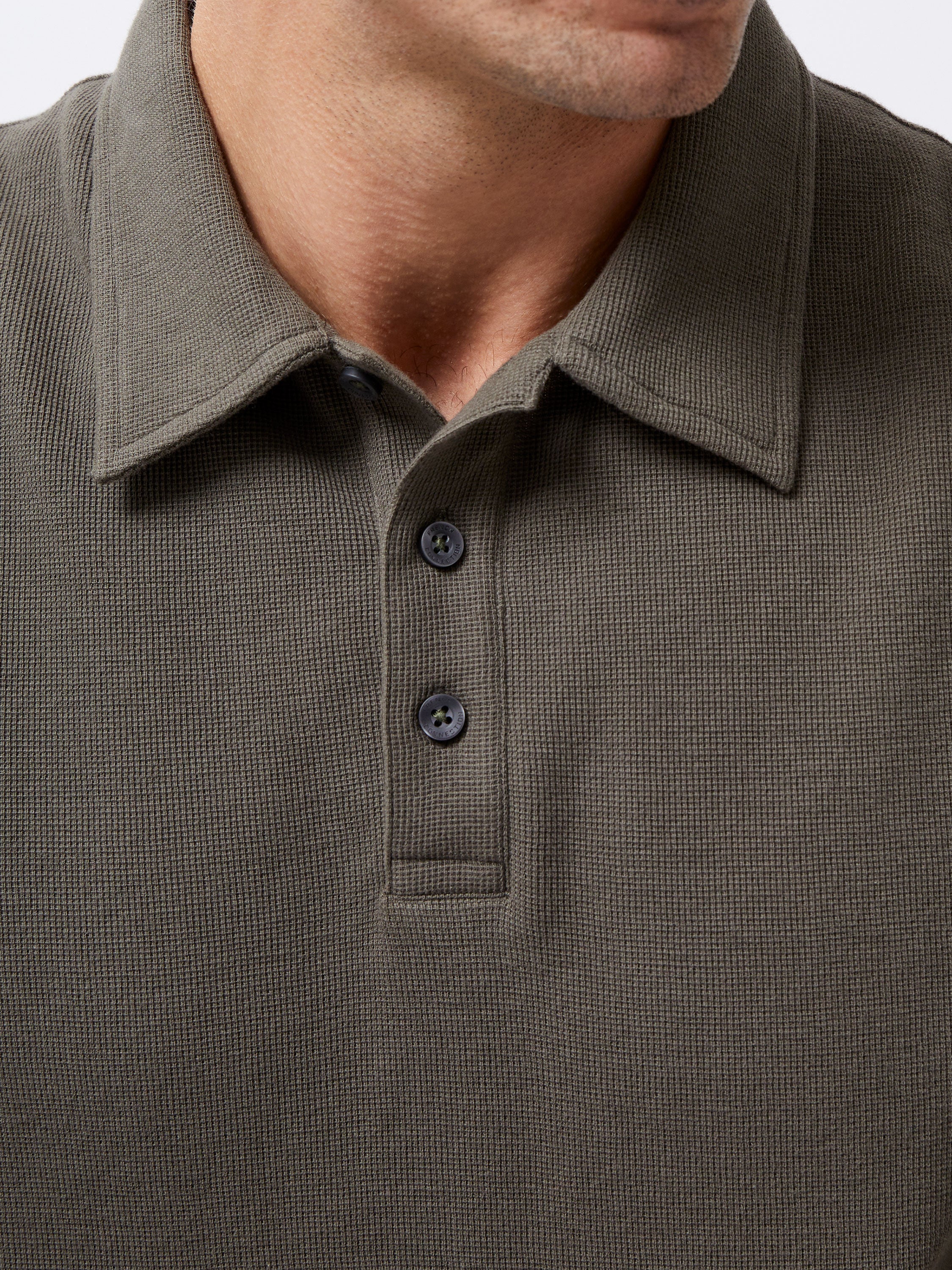 Long Sleeve Buttoned Polo Shirt