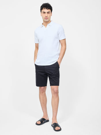 Variated Rib Short Sleeve Polo Shirt