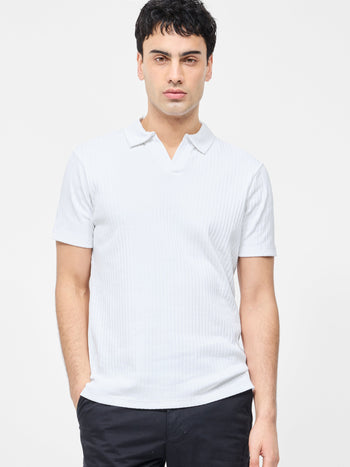 Variated Rib Short Sleeve Polo Shirt