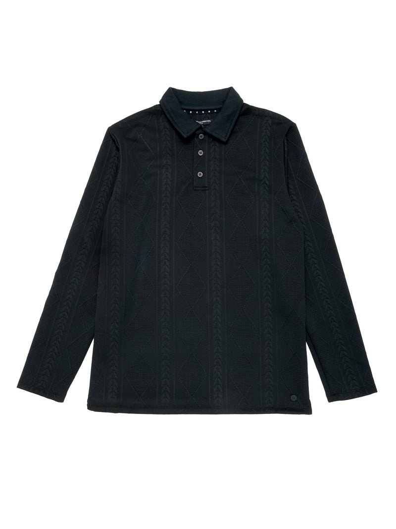 Long Sleeve Jacquard Polo Shirt    