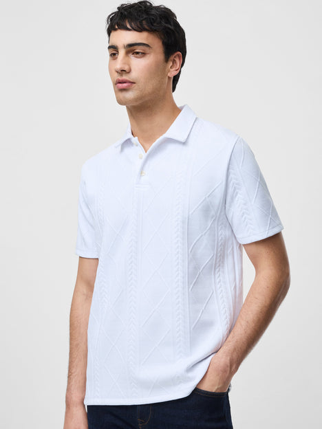 Short Sleeve Jacquard Polo Shirt