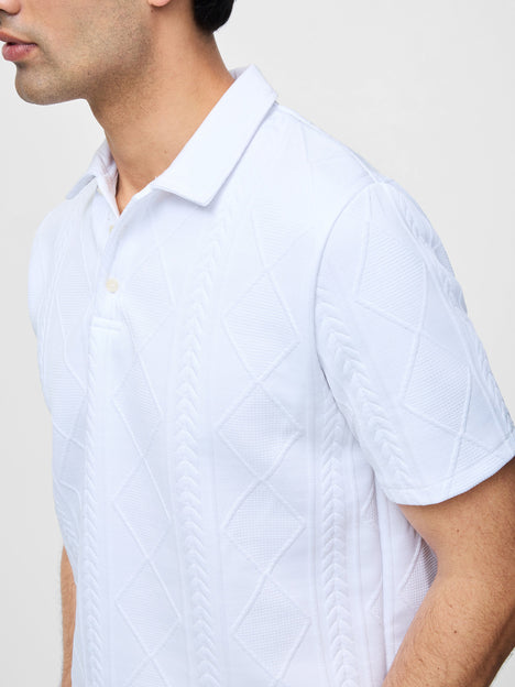 Short Sleeve Jacquard Polo Shirt