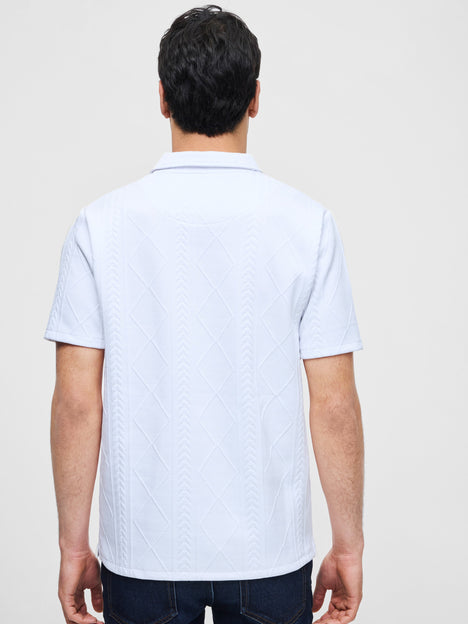 Short Sleeve Jacquard Polo Shirt