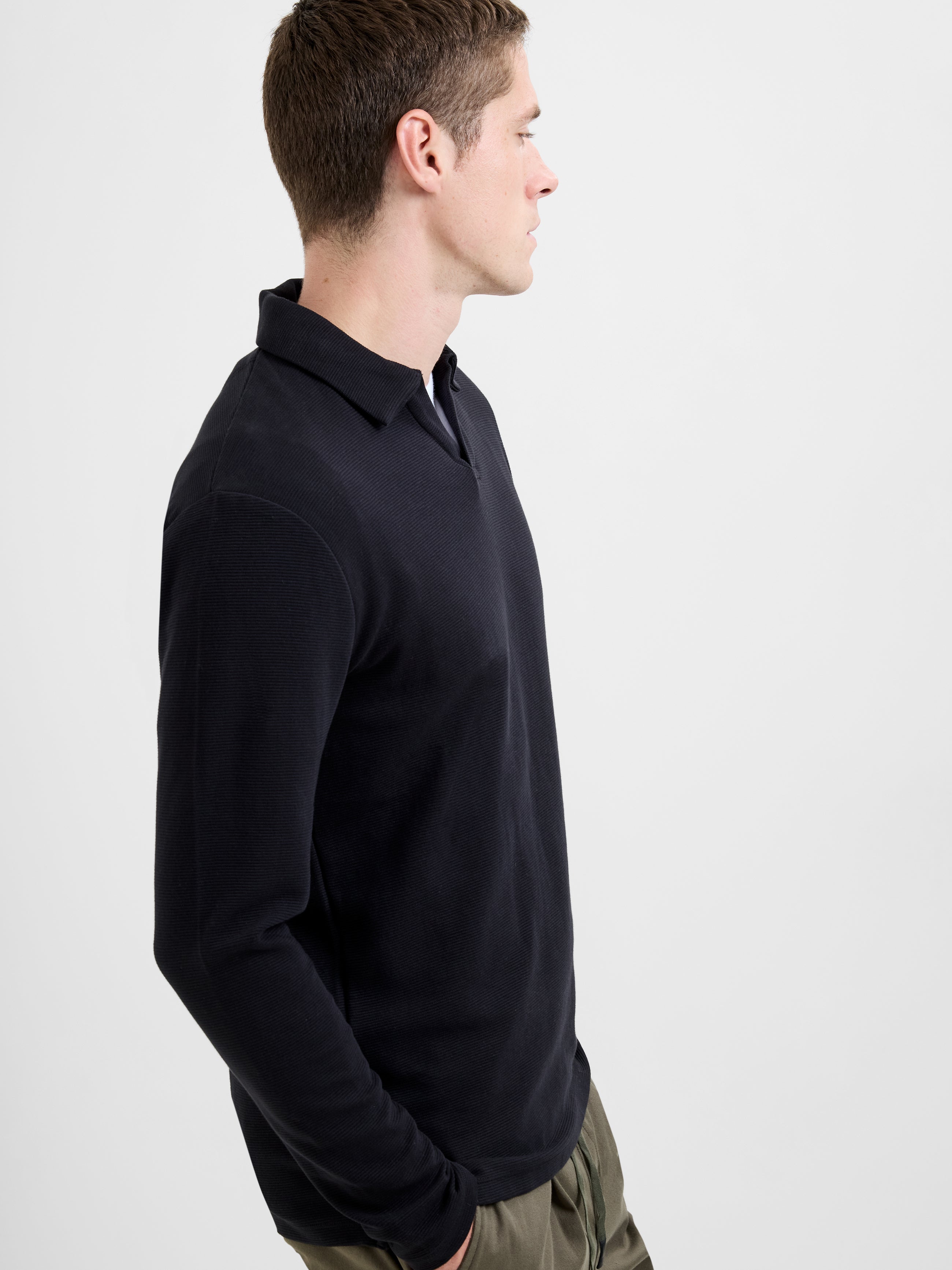 Long Sleeve Ottoman Trophy Neck Shirt