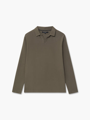 Long Sleeve Ottoman Trophy Neck Shirt