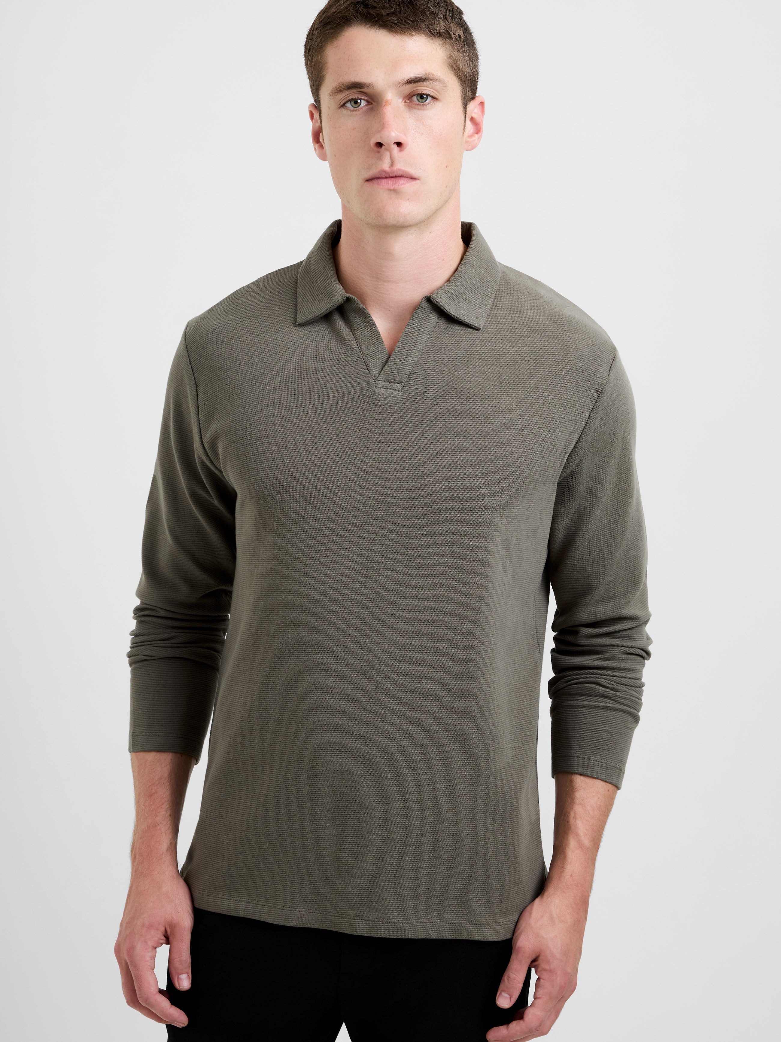 Long Sleeve Ottoman Trophy Neck Shirt